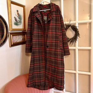 Wild Fable Plaid Oversized Trench Coat Jacket New with tags!